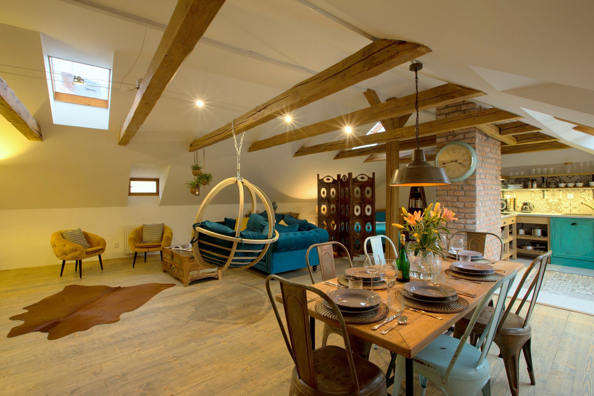 Gigantic Boho Chic 3 Bedroom 3 Bathroom Loft With Hanging Chair Apartment Prague